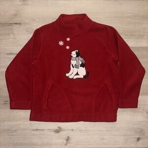 Vtg‎ Big Dogs Polar Dogs Embroidered Pullover Sweater Woman's Large Red Snow